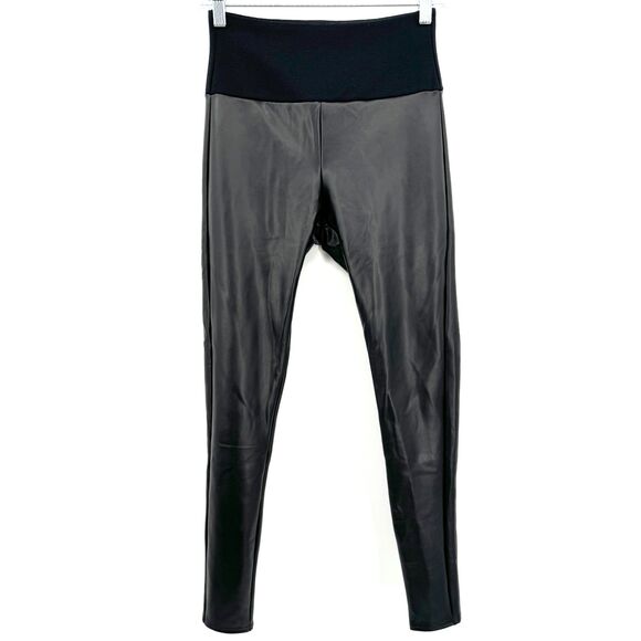 ASSETS BY SPANX All Over Faux Black Leather Pull On Leggings Size Small S - Picture 4 of 8